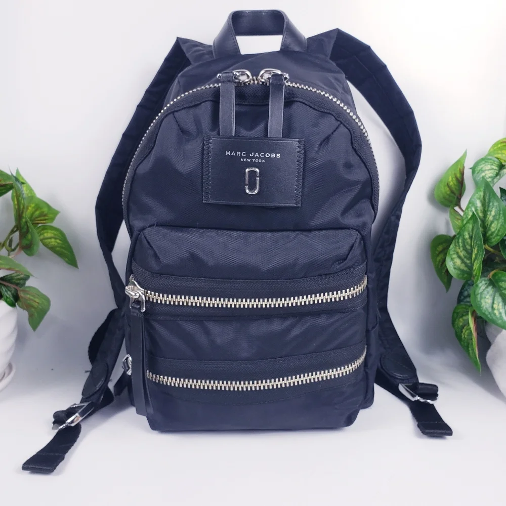 Marc Jacobs Black Backpack - Nylon Unisex Utility School Travel Luggage 13 x 9